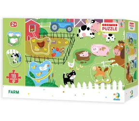 DODO Puzzle mit Einlage Bauernhof / 18 Teile / 31 x 45 cm