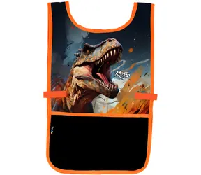 OXYBAG Arbeitsschürzenponcho Dino / Zum Überziehen / Druckknopfverschluss / Vordertasche / 100 % Polyester