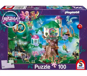 Schmidt Puzzle Playmobil Ayuma: Zauberhafter Feenwald / 100 Teile / 36,1 × 24,3 cm