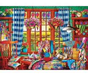 EUROGRAPHICS Puzzle Patchwork Nähwerkstatt / 1000 Teile / 67,63 x 48,89 cm