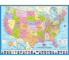 EUROGRAPHICS Puzzle Politische Karte der USA / 1000 Teile / 67,6 × 48,9 cm