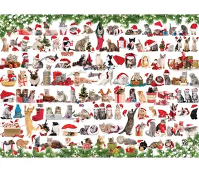 EUROGRAPHICS Puzzle Weihnachtskatzen / 1000 Teile / 67,6 × 48,9 cm