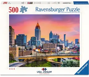 Ravensburger Puzzle Atlanta Skyline in der Abenddämmerung / 500 Teile / USA Jigsaw Nationals 2026