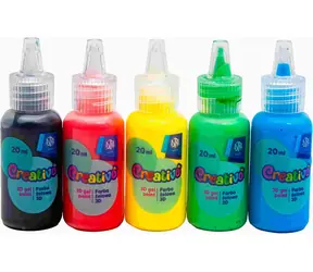 ASTRA CREATIVO Gel-Stickerfarben 5 x 20 ml / 5 Farben / Für Glas, Kunststoff und Porzellan