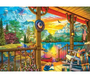EUROGRAPHICS Puzzle „Angeln am Morgen“ XL / 500 Teile / extra große Teile / 68 x 48 cm