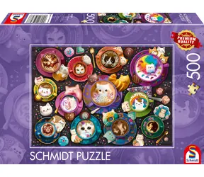 Schmidt Puzzle Kaffeekätzchen / 500 Teile / 48,1 x 34,1 cm