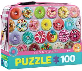 EUROGRAPHICS Puzzle in einer Snackbox Donuts / 100 Teile / 48 x 33 cm