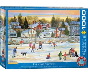 EUROGRAPHICS Puzzle Abendliches Schlittschuhlaufen / 1000 Teile / 68 × 48 cm