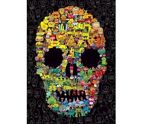 HEYE Puzzle Pens are my Friends: Doodle Skull / 1000 Teile / 50 x 70 cm