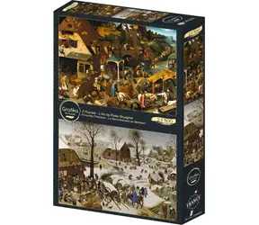 GRAPHICS Puzzle: Flämische Sprichwörter und die Volkszählung in Bethlehem / 2 x 500 Teile / 47 × 34 cm