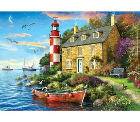 EUROGRAPHICS Puzzle „Cottage am Leuchtturm“ / 104 Teile / 35,6 × 25,4 cm