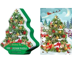 EUROGRAPHICS Puzzle in der Metalldose, Weihnachtsbaum / 550 Teile / 33 × 48 cm