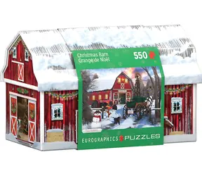 EUROGRAPHICS Puzzle in der Metalldose Weihnachten auf dem Bauernhof / 550 Teile / 48 × 33 cm