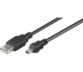 MicroConnect Kabel USB-A auf Mini-USB, 10 m, schwarz / Kabel / 480 Mbit/s