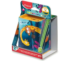 Maped Jumbo Jungle Fever Buntstifte / 12 Stück / dreieckig / holzfrei
