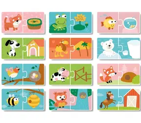 DODO Puzzle Tiere und ihre Lebensräume / Einlegepuzzle / 12 x 2 Teile