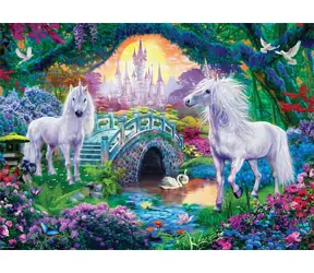 EUROGRAPHICS Puzzle Einhörner im Märchenreich XL / 500 Teile / 68 x 48 cm