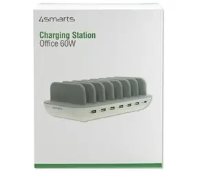 4smarts Office Ladestation weiß / Ladestation / 60 W / 7 Geräte / USB-C + 6x USB-A