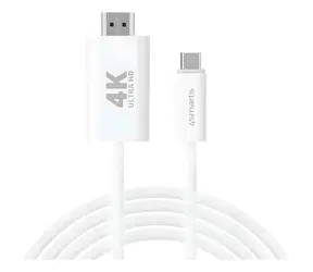 4smarts USB-C-auf-HDMI-Kabel, 2 m, weiß / Kabel / 4K 60 Hz