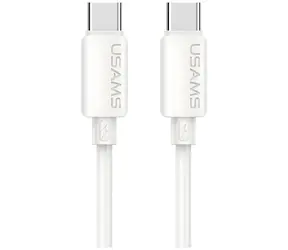 USAMS U98 weiß / Lade- und Datenkabel USB-C - USB-C / 60 W / 3 A / 1 m