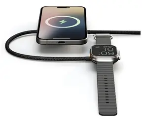 ZENS Pro 2 2-in-1 schwarz / Kabelloses Ladegerät / für iPhone und Apple Watch / Qi2 / 15 W / USB-C