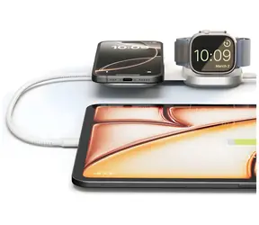 ZENS Pro 3 weiß / Kabelloses Ladegerät / für iPhone und Apple Watch / Qi2 15 W / USB-C 140 W