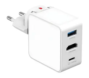 4smarts Flex Adapter Hub weiß / Ladeadapter mit HDMI-Ausgang / GaN / 65 W / 2x USB-C + USB-A / HDMI 4K 30 Hz