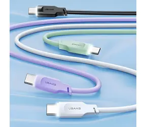 USAMS SJ568 Lithe Green / USB-C-Datenkabel / 66 W / 6 A / 1,2 m / LED-Anzeige