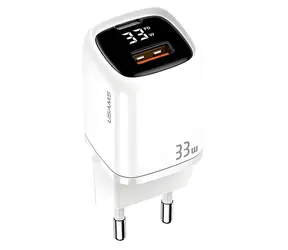 USAMS T46 weiß / Ladegerät / USB-C PD 3.0 + USB QC 3.0 / 33 W
