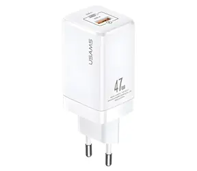 USAMS T41 weiß / Ladegerät / GaN / USB-C + USB-A / 47 W / PD, QC4.0