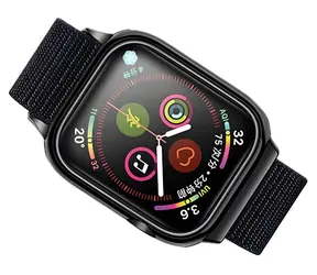 USAMS US-ZB073 schwarzes Armband aus Nylon für Apple Watch 4/5/6/7/SE/SE3 (40/41 mm)