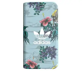 Adidas OR Booklet Hülle, floral grau / Buchhülle / Apple iPhone X, iPhone Xs