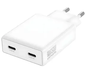 4smarts PDPlug Slim Dual weiß / Wandladegerät / GaN / 2x USB-C / 65 W