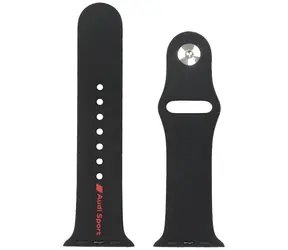 Audi Sport Logo Rot, schwarz / Armband / Silikon / Für Apple Watch 40/41/42 mm