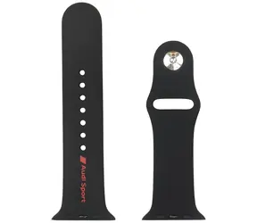 AUDI Sport Red Logo für Apple Watch 44/45/46/49 mm, schwarz / Armband / Silikon