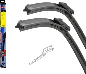 Compass Flachwischer-Set (U-Würfel) 610+450 mm / Scheibenwischer / Flach / Fahrer- und Beifahrer-Set