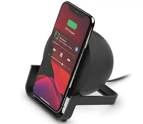 Belkin AUF001vfBK schwarz / Kabelloses Ladegerät mit Ständer / Qi / 10 W / Bluetooth-Lautsprecher
