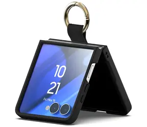 Mercury Ring Hülle für Samsung Galaxy Z Flip7, schwarz mit goldenem Rand