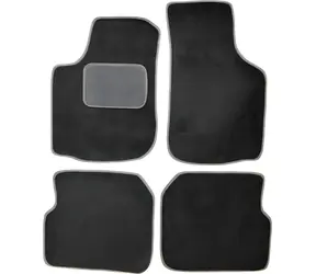 Compass Textil-Fußmatten für Škoda Octavia I (1997-2003), schwarz / Automatten / 4-teiliges Set / Grauer Rand