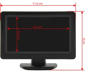 Compass mit LCD-Display und Ständer, 4,3 Zoll / LCD-Display / NTSC/PAL / 2x RCA / 12 V