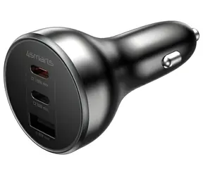 4smarts VoltRoad Ultimate 160W schwarz / Autoladegerät / 2x USB-C + USB-A / USB-C PD 100W / 12V/24V Fahrzeuge / Schnellladung