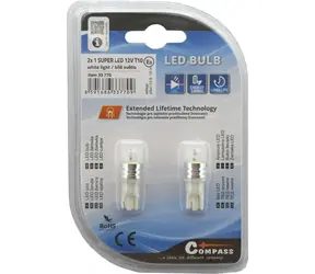 Compass 1SUPER LED T10 weiß / Autolampe / 12V / 2 Stück