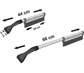 Compass mit Besenmechanismus aus Aluminium / Teleskopstiel 44-66 cm