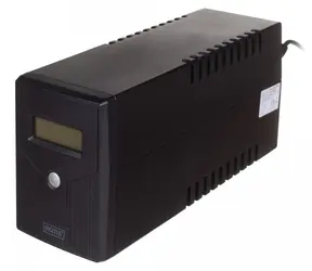 Digitus Line-Interactive USV 600 VA/360 W / USV-Notstromversorgung / 1x 12 V/7 Ah / AVR / 2x Schuko / USB / RJ11 / LCD