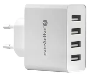 Netzteil 4X USB 5A weiß / Ladegerät / SMART IC / 4X USB-A / 5A