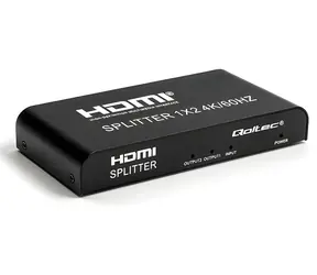 HDMI-Hub 1x2 schwarz / Hub / 2x HDMI-Ausgang / 4K 60Hz / HDCP 2.2
