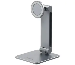 4smarts ErgoPro Tischständer, grau / Halterung / magnetisch / MagSafe / faltbar / Aluminium