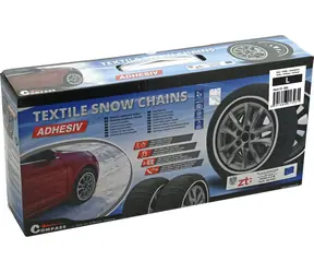 Compass Textil-Schneeketten KLEBE ÖNORM L / 2er-Set / Österreichische Norm Ö-Norm V 5121 / Wiederverwendbar