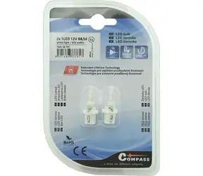 Compass LED-Autolampe B8.5d weiß 2 Stück / Autolampe / 12V / 1x LED