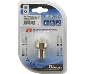 Compass -LED-Lampe Ba15s orange / Autolampe / 12x LED / 12V